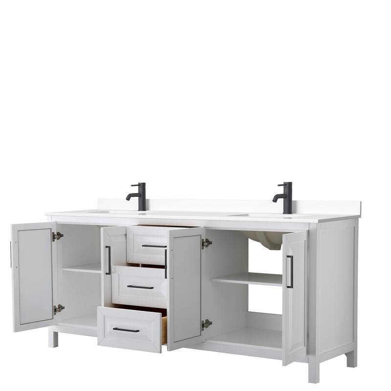 Daria 80 Inch Double Vanity, Cultured Marble Top