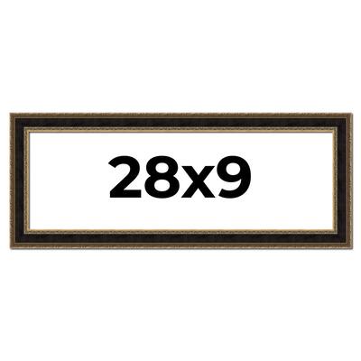 28x9 Frame Gold Antique Vintage Sold Wood Picture Frame | 1.75 Inch