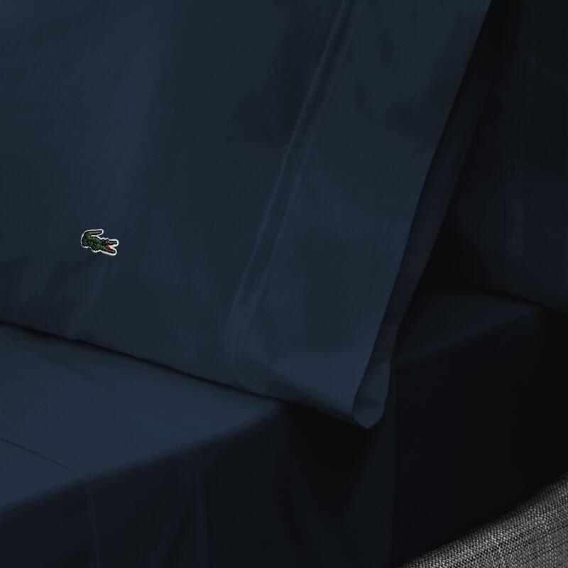 Lacoste Percale Cotton Solid Sheet Set