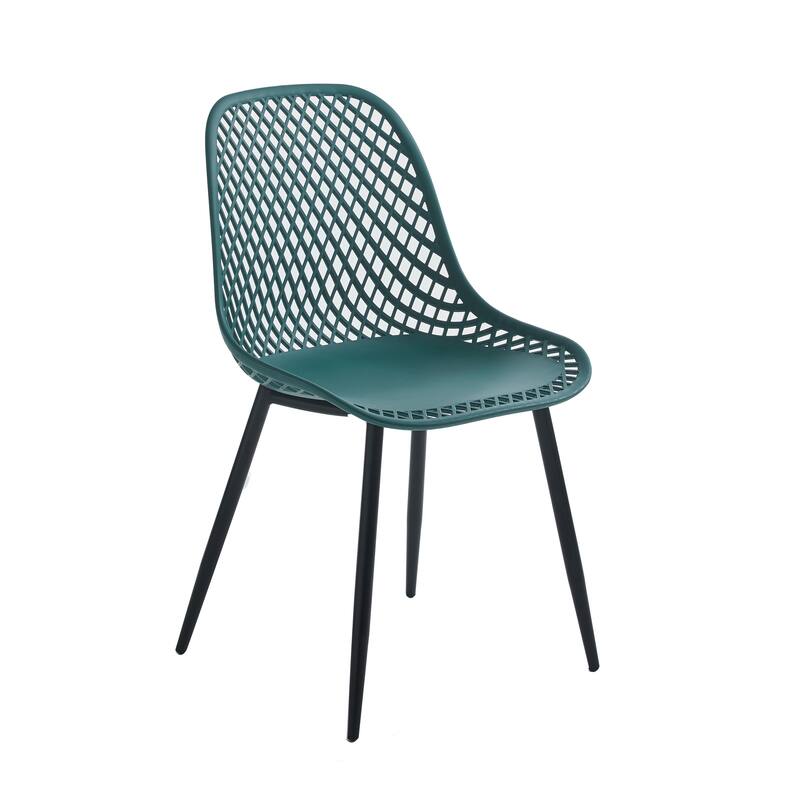 Porthos Home Egil Dining Chairs Set Of 2, Plastic Back, Iron Legs