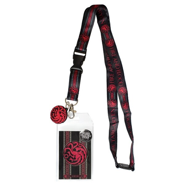 Game Of Thrones House Targaryen Lanyard Id Holder Charm Badge With Sticker One Size Fits Most