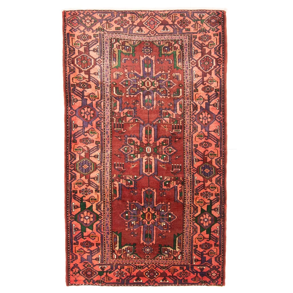 ECARPETGALLERY Hand-knotted Konya Anatolian Dark Red Wool Rug - 4'9 x 8'4