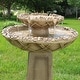 preview thumbnail 5 of 5, 2-Tier Beveled Flower Outdoor Water Fountain 28" Garden Patio Feature