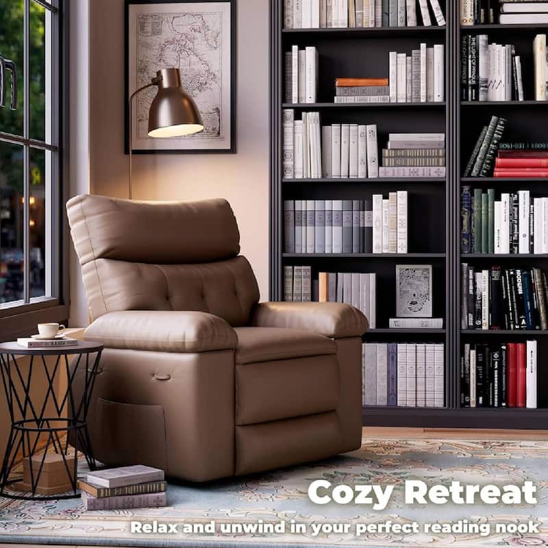 Oversized Wide Manual Recliner Sofa Chair with Foldable Armrests for Living Room Bedroom