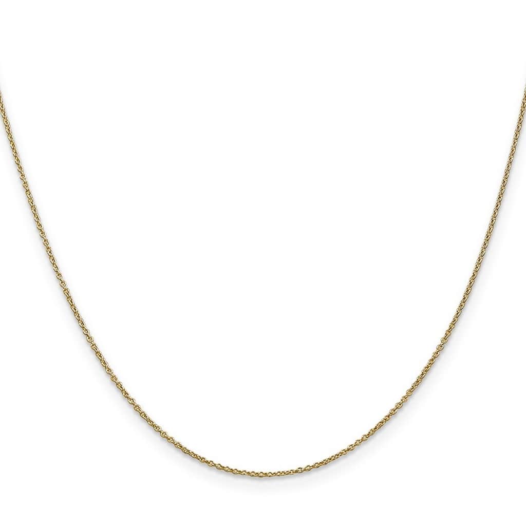 Curata 10k Yellow Gold 0.9mm Cable Chain Necklace (Lobster)
