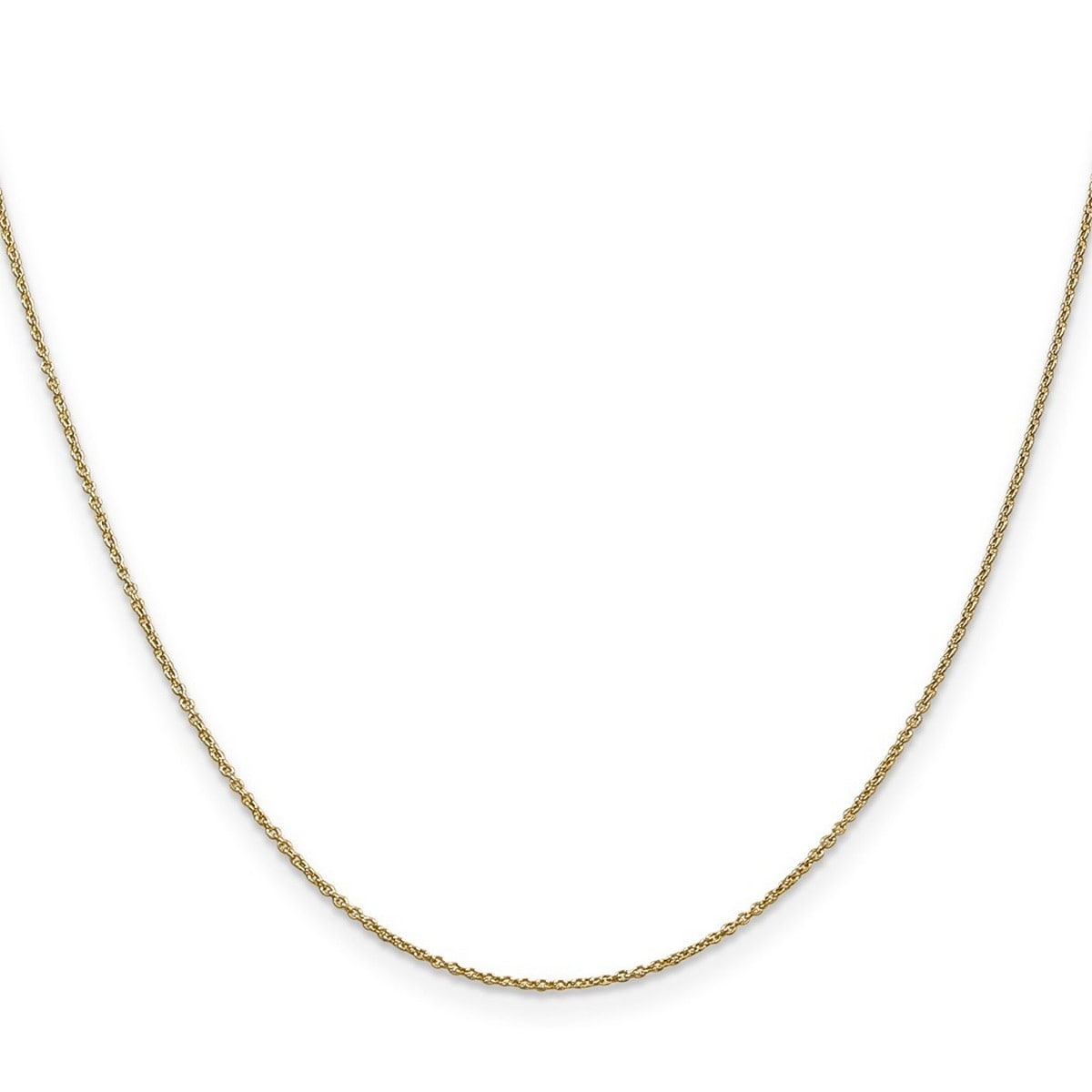 Curata 10k Yellow Gold 0.9mm Cable Chain Necklace