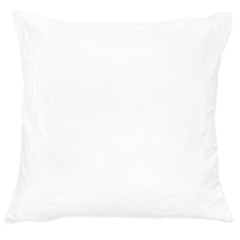100% French Linen Throw Pillow Sham by BOKSER HOME - Pillow Covers - 26" x 26" - White