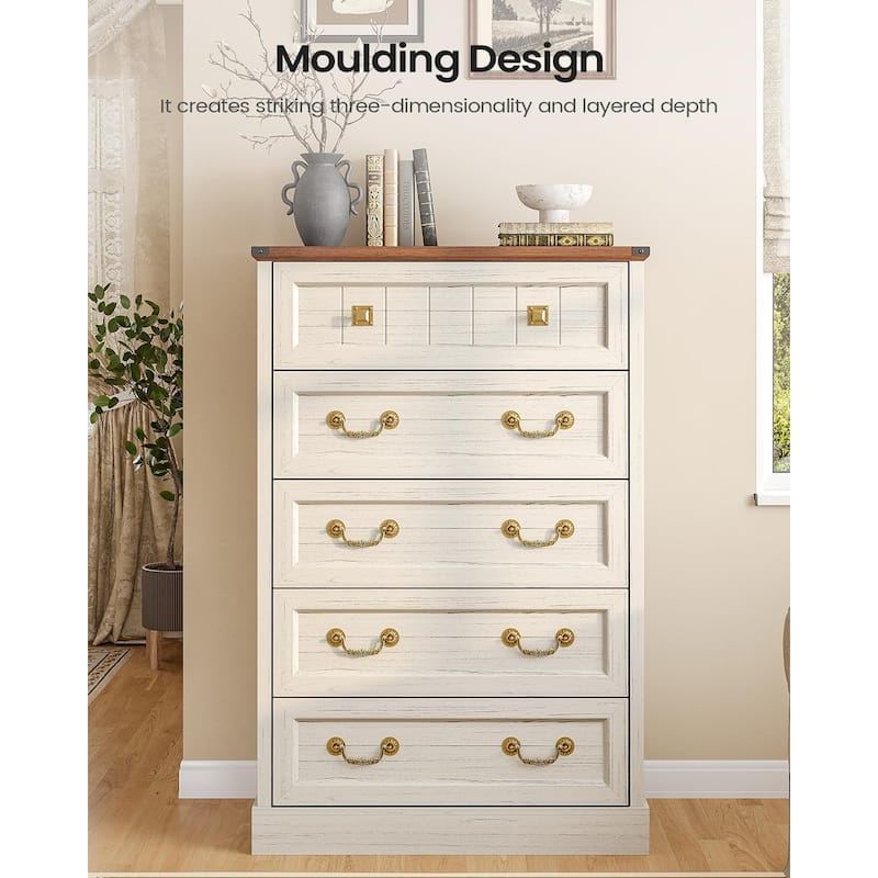 Farmhouse Drawers Dresser for Bedroom Wood Rustic Chest of Drawers