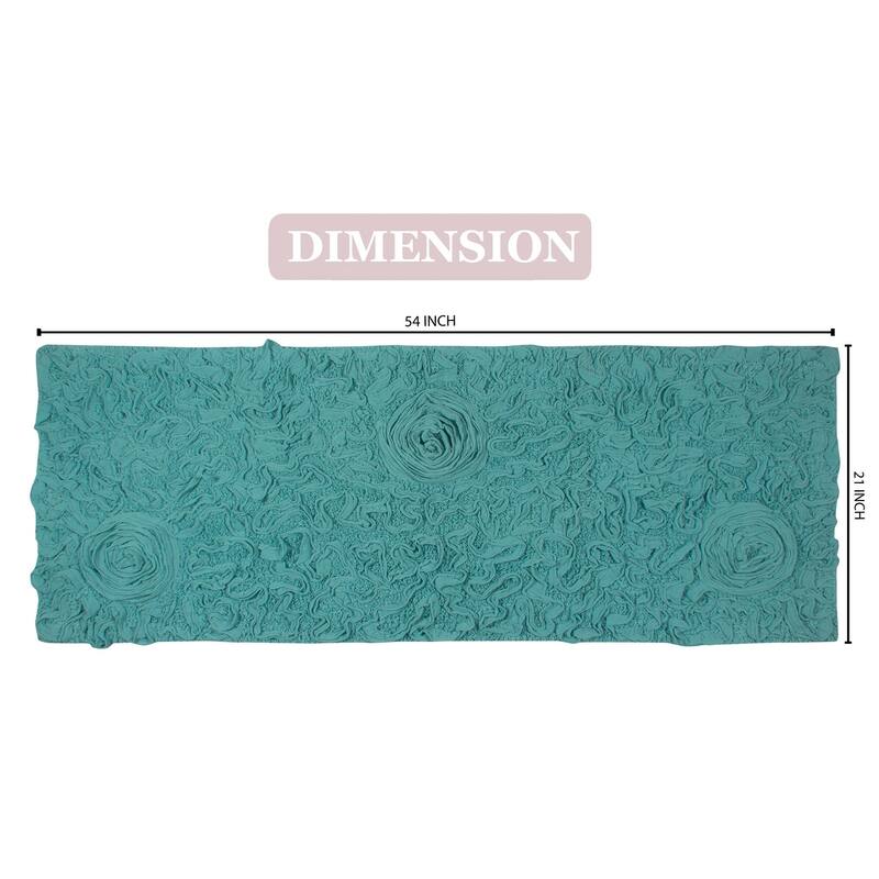 Bell Flower Bathroom Rug, Cotton Soft, Water Absorbent Bath Rug, Non Slip Shower Rug Machine Washable 21"x54" Runner