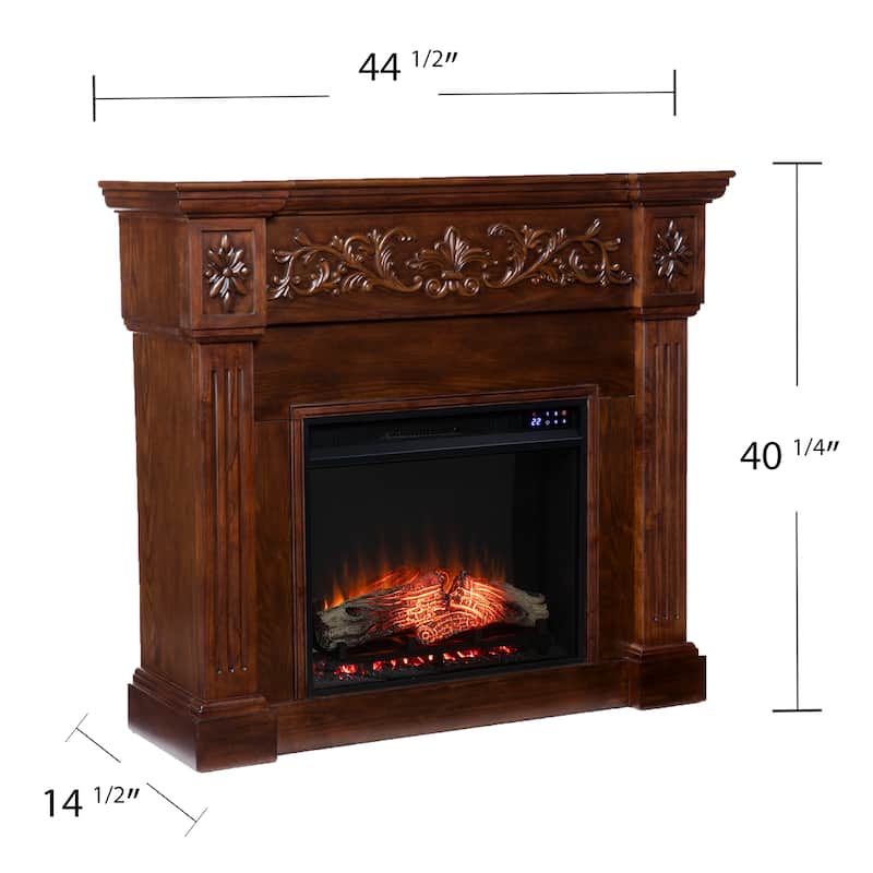 SEI Furniture Ortiz Espresso Electric Fireplace - N/A