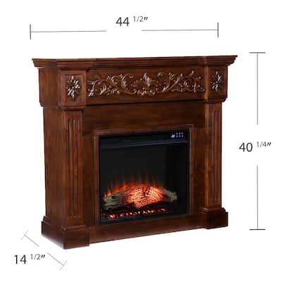 SEI Furniture Ortiz Espresso Electric Fireplace - N/A