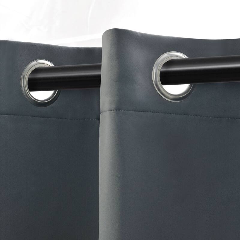 Modern Solid Room Darkening Blackout Curtains, Rod Pocket, Set of 2