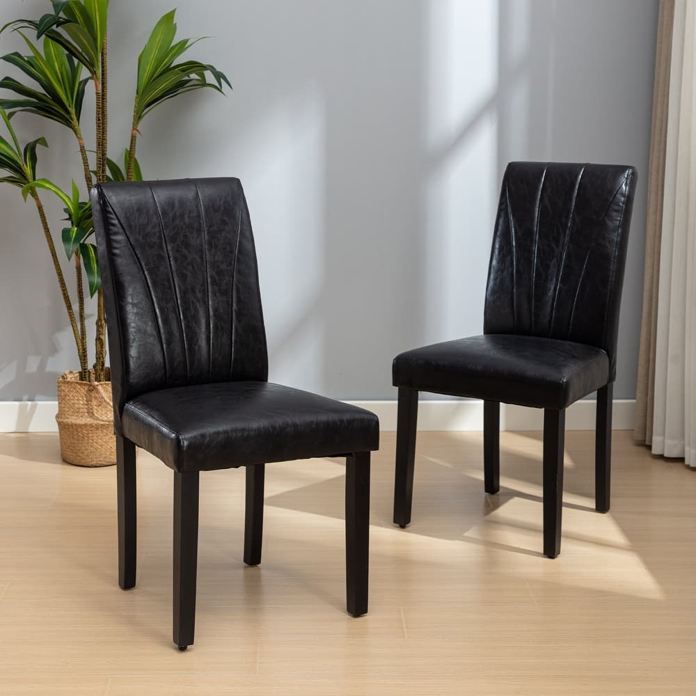 VECELO 3-Color Upholstered Dining Chairs Set with 19.5" Wide Seat 19.3" High Back Dining Chair Modern 37" Parson Chairs