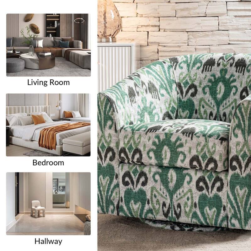Cuenca Modern Upholstered Barrel Chair with Swivel Base