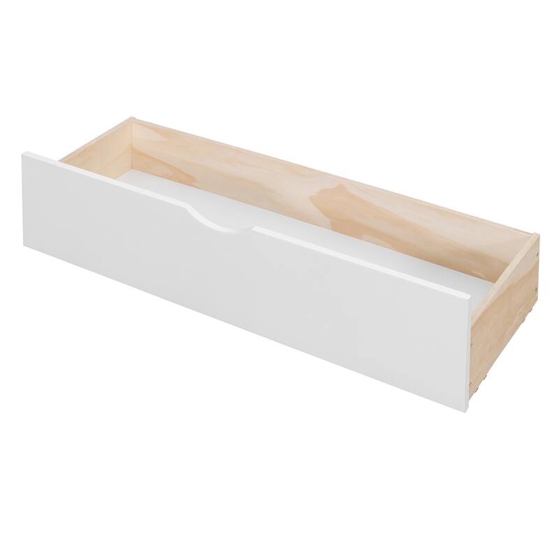 Twin Over Full Wooden Bunk Bed with Desk, Drawers, Shelves, and LED Light