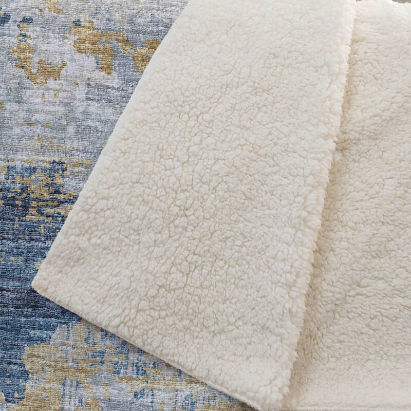 Premium Machine Washable ASB69 Abstract Modern Sherpa Throw Blanket