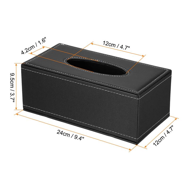 9.4x4.7x3.7" Tissue Box Cover, PVC Leather Waterproof Napkin Dispenser