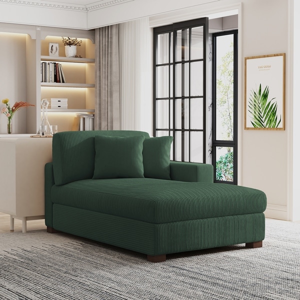 Modern Corduroy Indoor Chaise Lounge Couch with Pillows On Sale Bed Bath Beyond 40906198