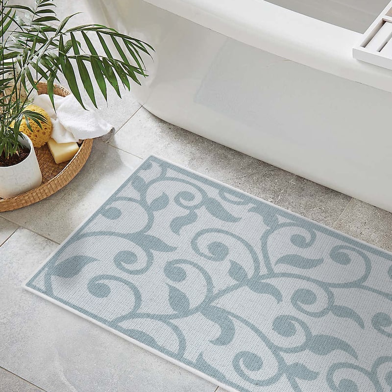 SussexHome Non-Skid Ultra-Thin Area Rugs for Laundry Room, Entryway, Bathroom and Kitchen - Washable Multipurpose Floor Mat