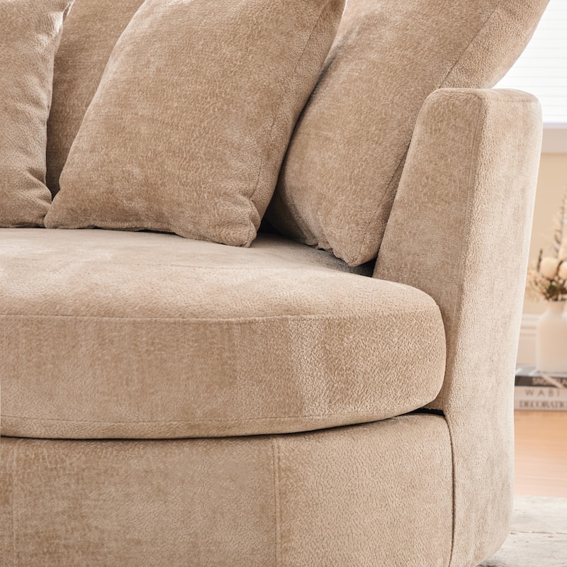 55.1" W Accent Barrel Chair,Modern Oversized Sofa Chair with 5 Pillows