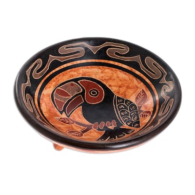 Novica Handmade Chorotega Toucan Ceramic Catchall