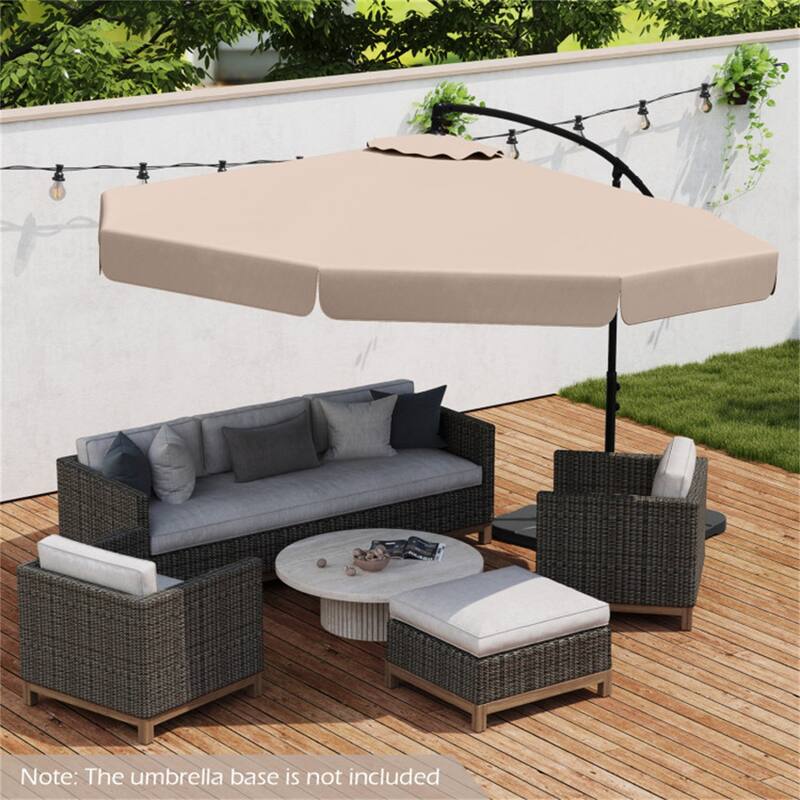 10ft Patio Cantilever Umbrella with Crank Handle and Adjustable Tilt Protective Cover Included