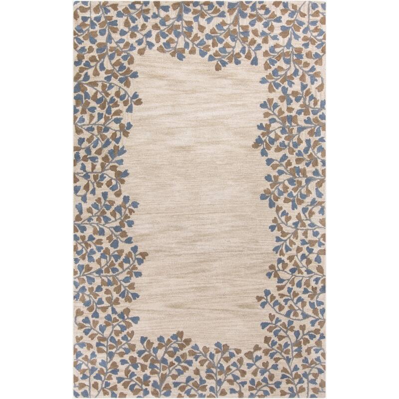Rome Hand Tufted Floral Border Area Rug
