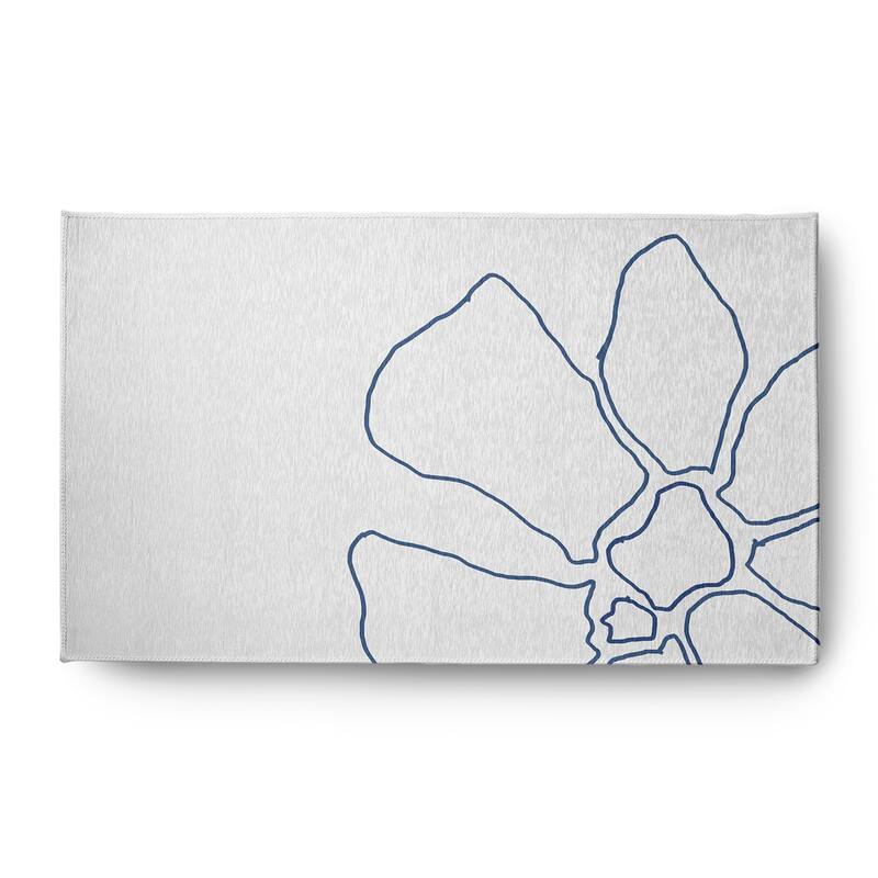 Petal Lines Spring Chenille Rug - Blue/White - 3' x 5'