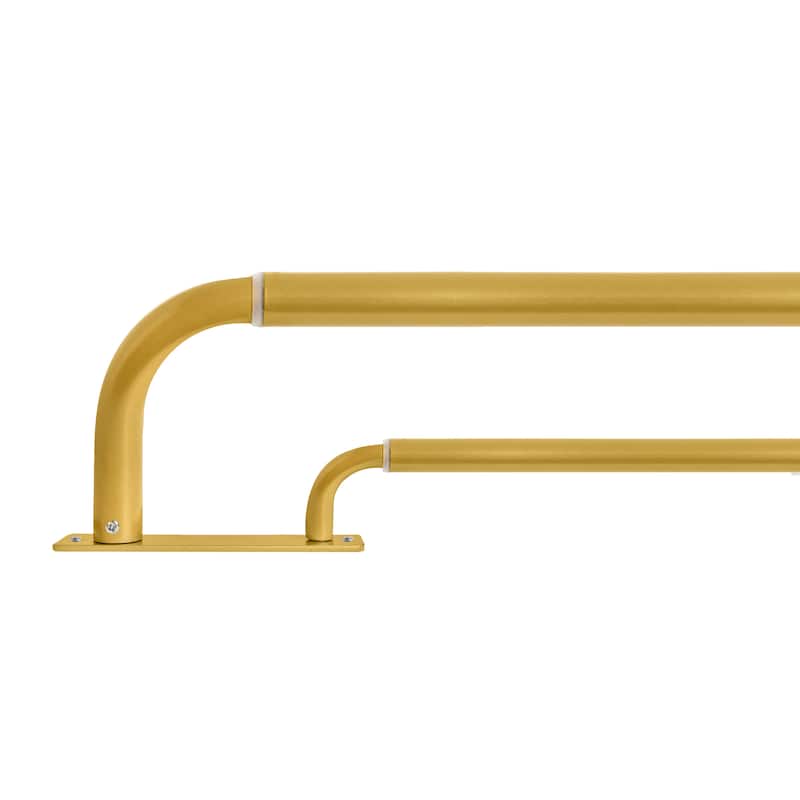 Meriville Double Wrap Around Blackout Curtain Rod Set - 1-inch Diameter Front Rod and 5/8-inch Diameter Back Rod - Royal Gold - 96"-144"