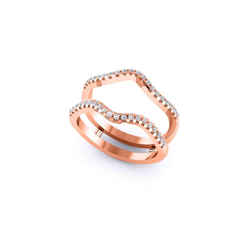 Auriya 14k Gold 1/4ctw Curved Diamond Wedding Ring Guard