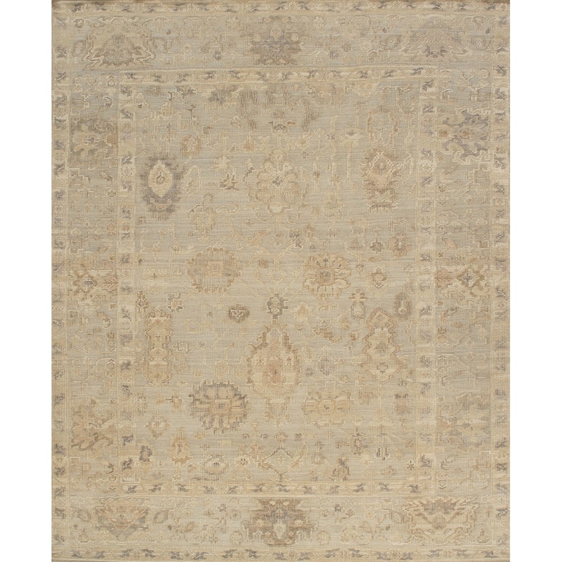 Pasargad Home Oushak Hand-Knotted Blue Wool Area Rug - 8' 2'' X 10' 1''