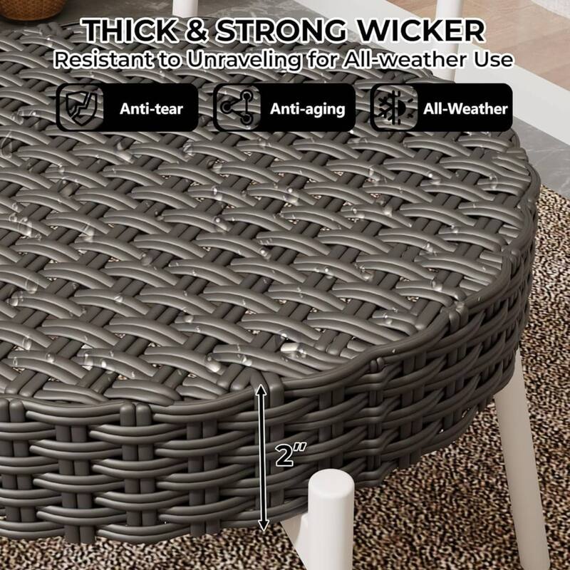 3 Pieces Outdoor Patio Set with Coffee Table for Balcony, Garden, Lawn or Backyard - 3PCs