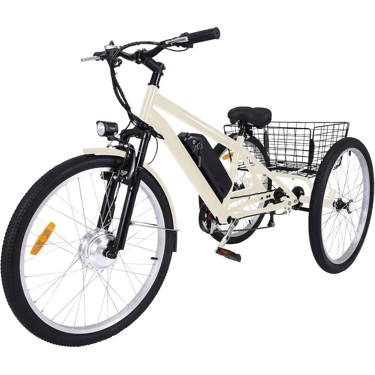 Electric Tricycle for Adults 24"&26" 3 Wheel Mountain Electric Bicycle with  Basket - Bed Bath & Beyond - 41205997