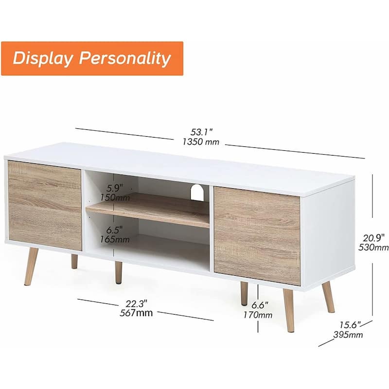 WAMPAT Mid Century Modern TV Stand for 60 inch TVs