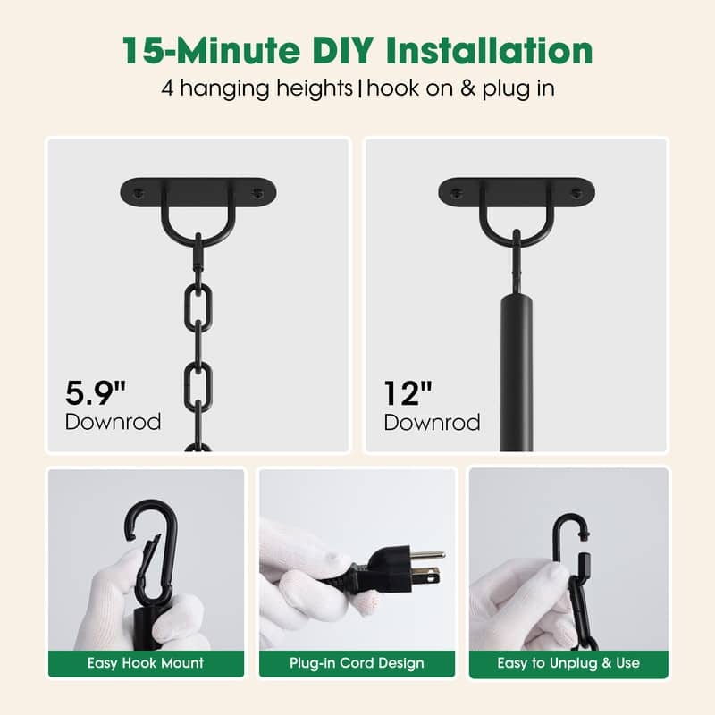 Wall Mounted Fan with Lights 20” Wall Mount Fan with Remote 6 Speeds Plug in Wall Fan Reversible Dimmable 360°Adjustable