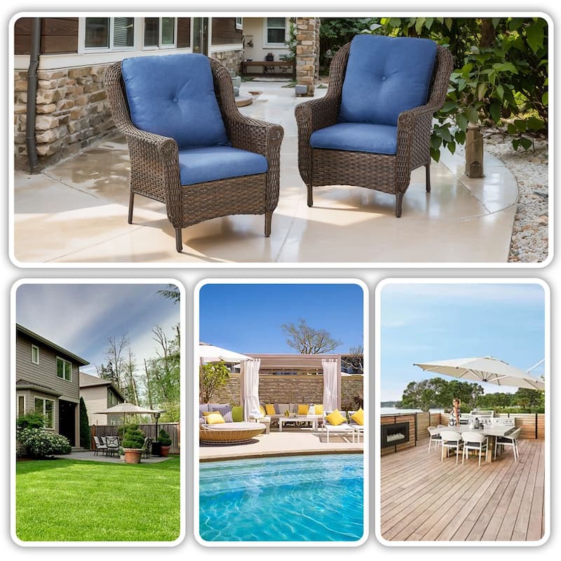 2 Piece Outdoor Arm Chair with Cushion