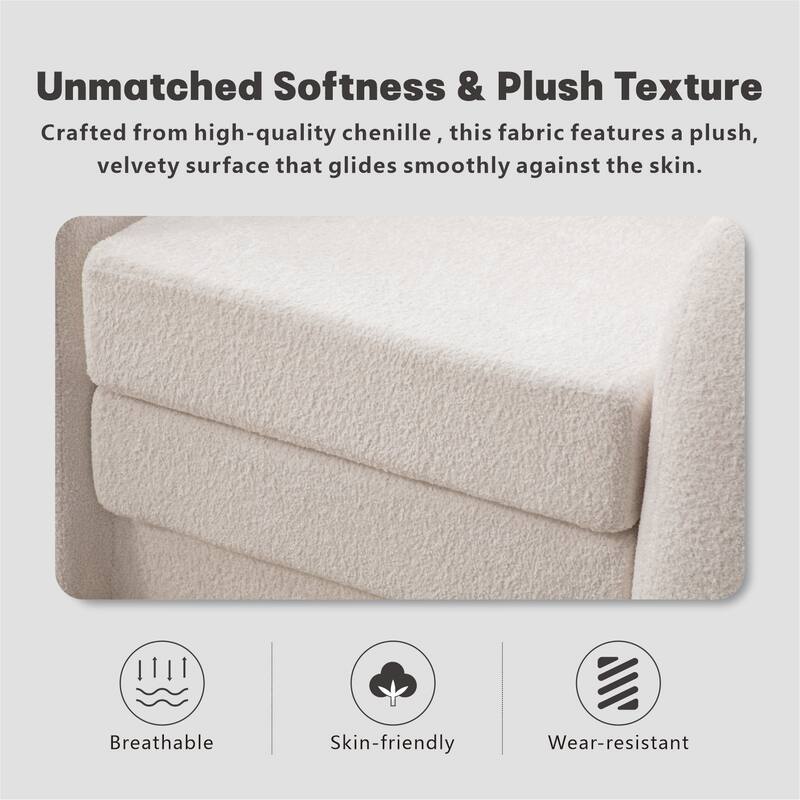 40"W Single Foldable Sofa Bed Equipped with Armrest and Backrest