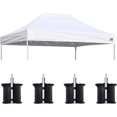 Eurmax 8x12 Pop Up Canopy Replacement Tent Top Cover ONLY,Bonus 4PC Pack Canopy Weight Bag - 8x12ft