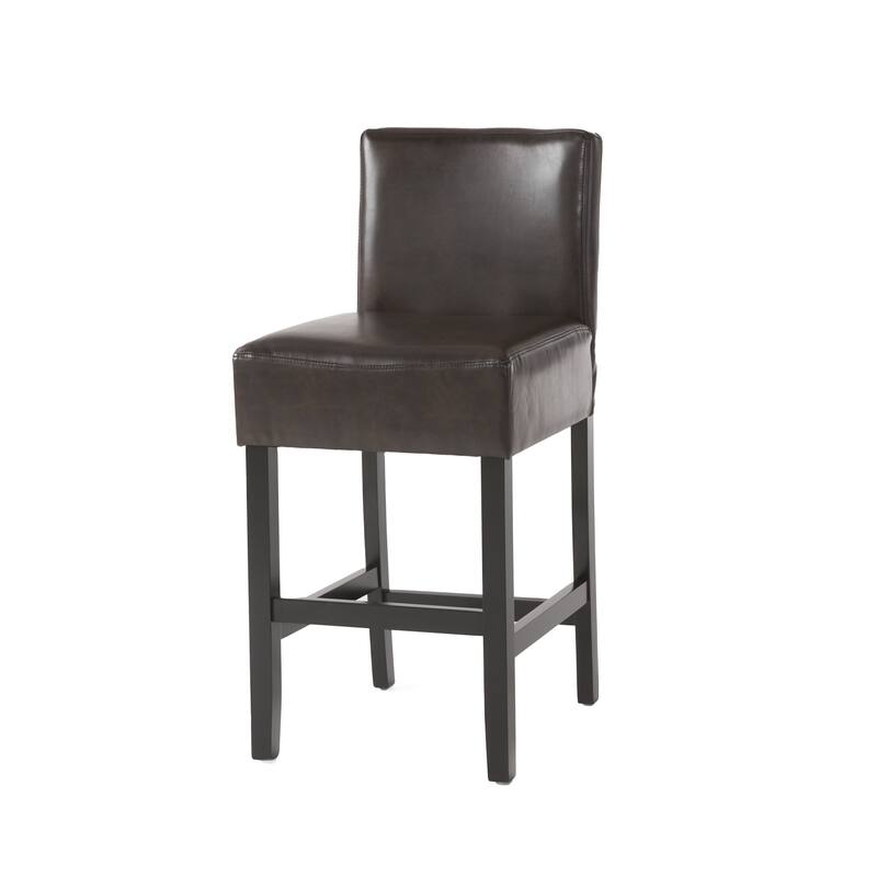26-inch Brown Leather Counter stools (Set of 2)