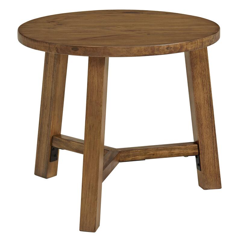 Alaterre 20-inch Newbury Round End Table, Pecan