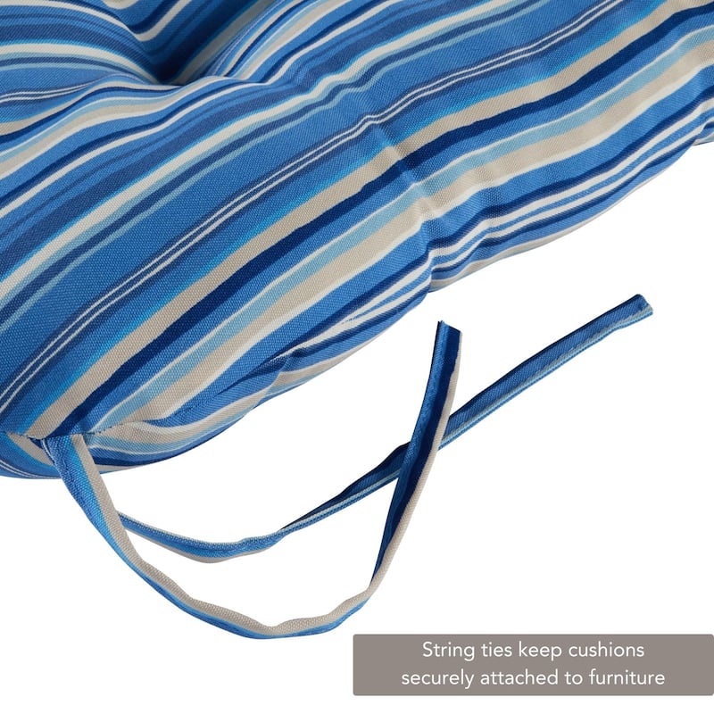 Coastal Stripe 21 x 42-inch Outdoor Seat/Back Chair Cushion (Set of 2) (Cushions Only)