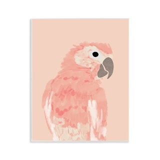 Stupell Pink Neutral Parrot Wall Plaque Art Design By Chen Alyesh
