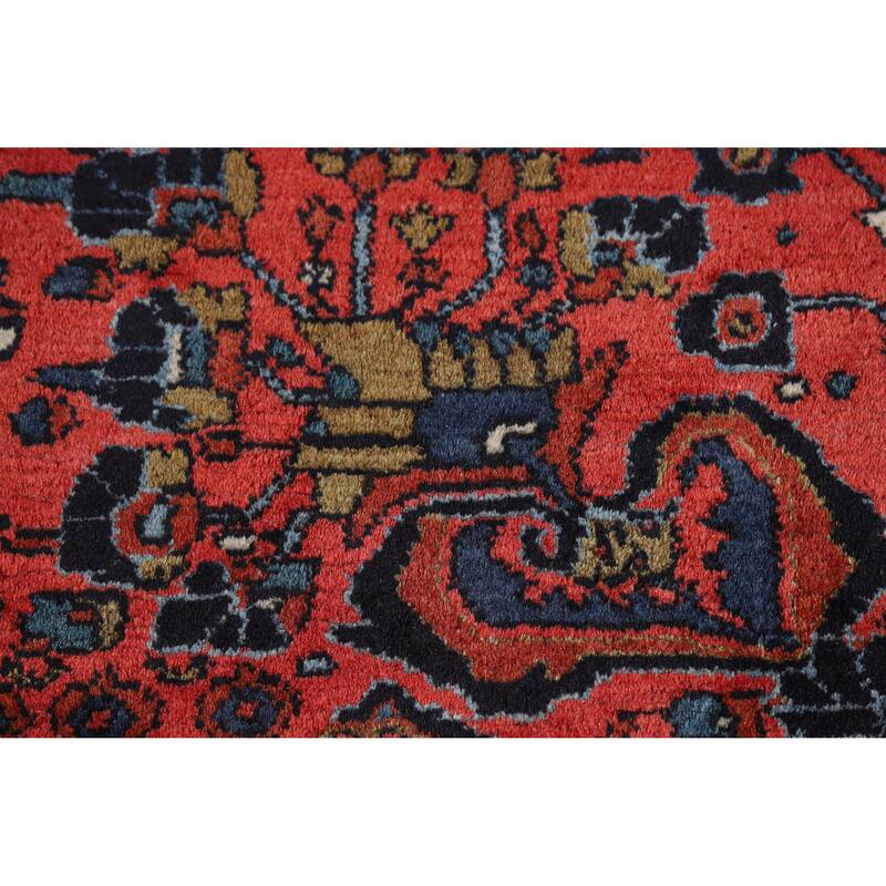 Hand Knotted Oriental 100% Wool Carpet Traditional All-Over Red Bibikabad Area Rug - 16' 7'' X 11' 7''
