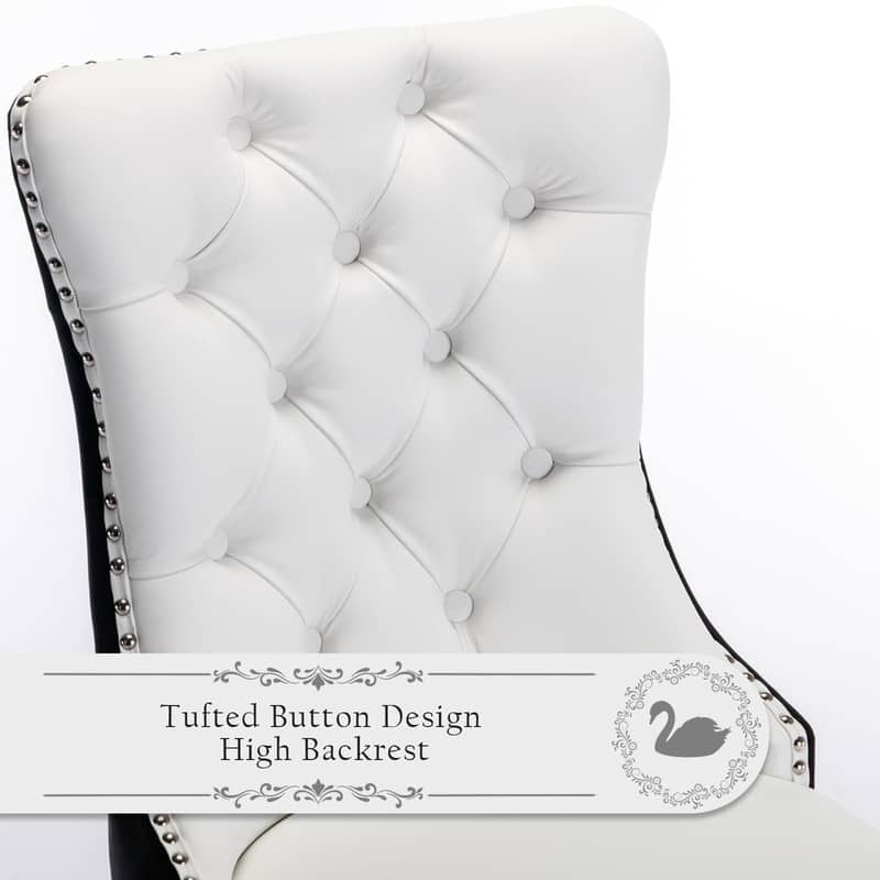 Tufted Naliheads Solid Wood Upholstered Dining Chairs (Set of 4)