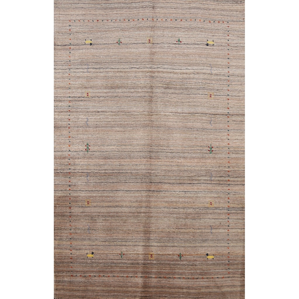 Tribal Gabbeh Indian Rug Handmade Multi-Color Wool Carpet - 3'10" x 5'8"