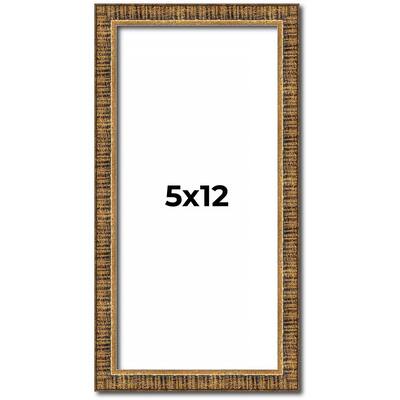 5x12 Frame Gold Solid Wood Picture Frame - Complete Modern Photo Frame