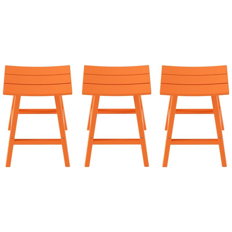 Laguna Hdpe All Weather Outdoor Patio 29" Saddle Seat Bar Stool (Set Of 3)