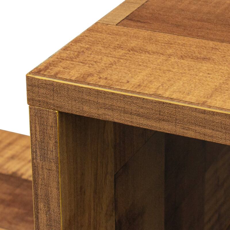 Double LShaped Low Floor TV Stand with Multi Display Shelves&Cubes