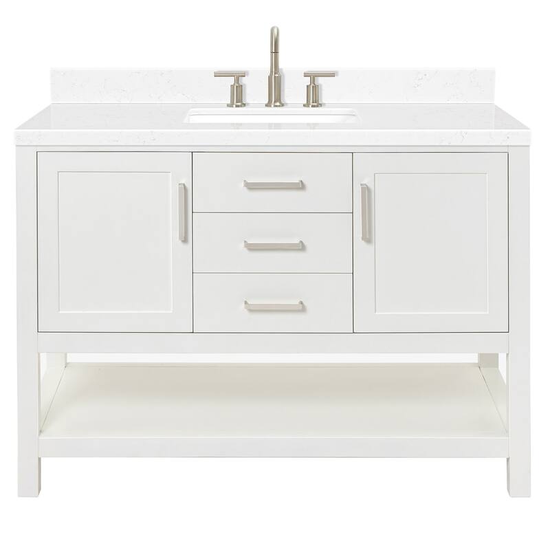 Ariel S048SCQRVO Magnolia 48" Free Standing Single Basin Vanity Set - White