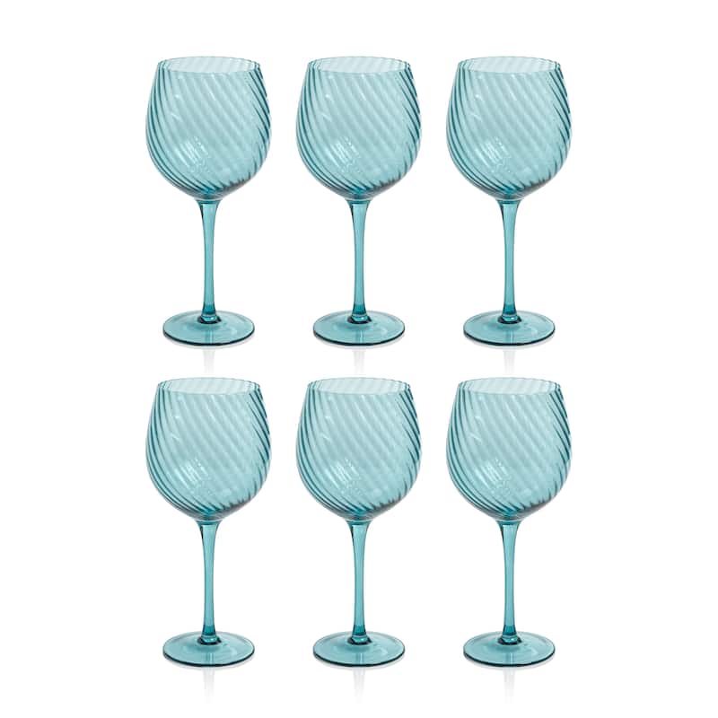 Sesto Optic Swirl White Wine Glasses, Set of 4
